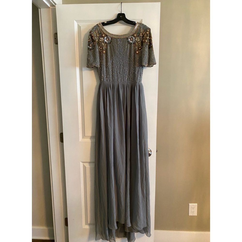 Virgos Lounge Beaded Grey Evening Dress